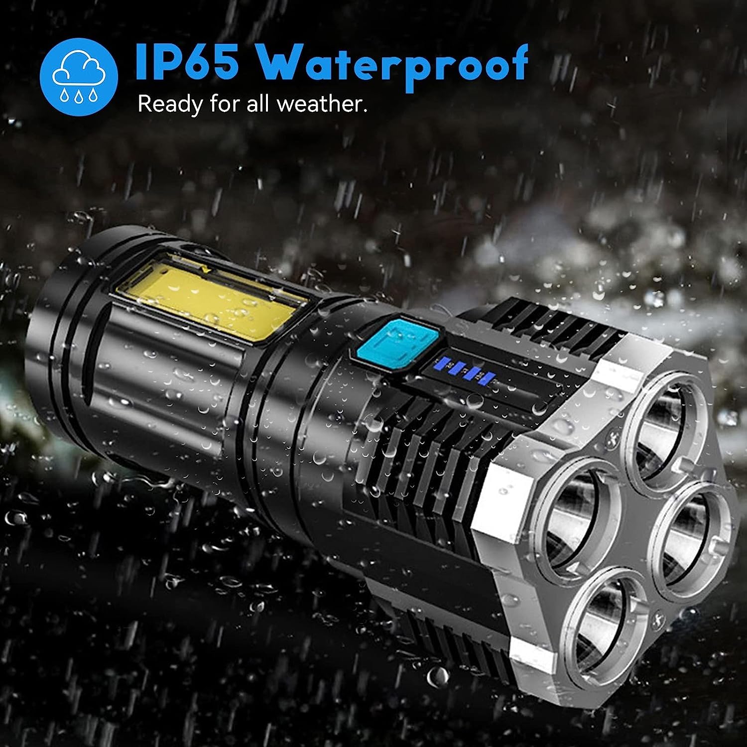 SkyShopy Rechargeable Flashlight,Super Bright LED Flashlight Waterproof Handheld Flashlight with 4 Modes for Camping Emergency Hiking (Black) SkyShopy Rechargeable Flashlight,Super Bright LED Flashlight Waterproof Handheld Flashlight with 4 Modes for Camping Emergency Hiking (Black)